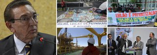 Ministro de Minas e Energia, Edison Lobão descartou hoje qualquer alteração na data do primeiro leilão do pré-sal, apesar de protestos contrários em todo o País; em Brasília, movimentos sociais exigem que governo federal cancele a licitação do dia 21, em ato em frente à Petrobras; entidades alegam que leilão é "crime de lesa-pátria que põe em risco a soberania nacional"; governo defende que riqueza será revertida para os brasileiros; greve dos petroleiros em SP atinge 18 plataformas na Bacia de Campos; após ato na Câmara, Psol tenta barrar leilão via Congresso ou Justiça; Exército reforçará segurança no local do leilão