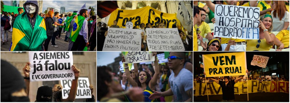 Governo reforça segurança nas capitais, que devem receber centenas de milhares de manifestantes ao longo do feriado da Independência; nas redes sociais, há protestos marcados em ao menos 170 cidades de mais de 20 Estados; Forças Armadas poderão atuar pela proteção dos desfiles; em Brasília, mascarados serão presos, enquanto no Rio e em São Paulo não haverá repressão; como em junho, pautas principais passam por melhoria nos serviços públicos, combate à corrupção e mudanças no sistema político brasileiro