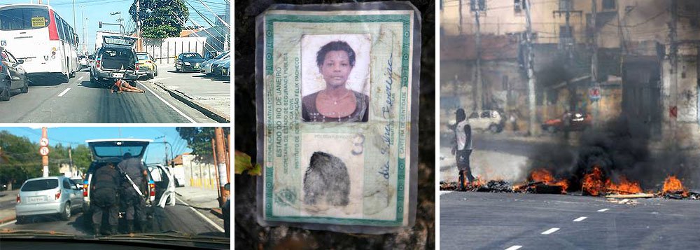 O comando do 9º BPM prendeu três policiais que participaram do socorro a Claudia da Silva Ferreira, 38 anos, atingida por um tiro em uma operação na comunidade Congonha, em Madureira; segundo a PM, ela foi encontrada ferida por policiais, e foi colocado dentro da mala da viatura; no caminho para o hospital, o porta-malas se abriu e parte do corpo da moradora foi arrastado, causando mais ferimentos à vítima; Cláudia morreu