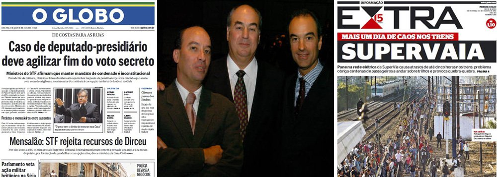 Conselho Administrativo de Defesa Econômica determina que as Organizações Globo alterem a política de descontos de seus jornais O Globo, Extra e Expresso da Notícia; segundo o xerife antitruste, política comercial da empresa dos irmãos Marinho vinha esmagando a concorrência no Rio de Janeiro, em especial os jornais O Dia e Jornal do Brasil; Globo também teve que aceitar pagar uma contribuição pecuniária de R$ 1,94 milhão