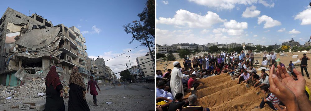 Forças israelenses mataram 10 militantes palestinos que se infiltraram em Israel nesta segunda-feira através da fronteira de Gaza, por meio de túneis escondidos, disseram militares, elevando para cerca 500 o número de palestinos mortos, incluindo quase 100 crianças, em duas semanas de conflito; Israel informou que 18 de seus soldados morreram durante o conflito, bem como dois civis israelenses atingidos por foguetes disparados por militantes palestinos; após pedido de paz pela ONU, projétil lançado por Israel mata quatro e deixa 16 feridos em hospital de Gaza