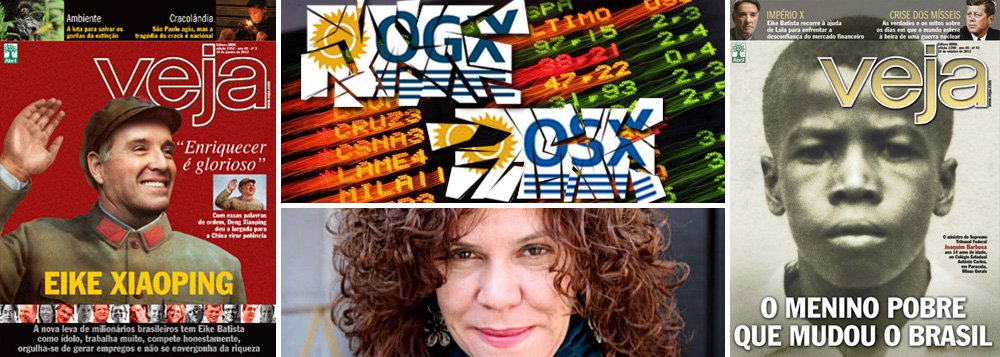 Como adiantou 247, petroleira OGX e estaleiro OSX entram com pedido de recuperação judicial nos próximos dias;  concordatas das empresas de Eike Batista, dadas como certas pelo mercado, mostram que joias da coroa mostradas pela revista Veja eram, na verdade, de vidro; presidente do STF, Joaquim Barbosa pode ser o motivo da prisão temporária da jornalista Cláudia Trevisan, do Estadão, nos EUA; “crime” dela foi querer acompanhar palestra dele; ‘super brasileiro’ que também foi capa da revista exigiu que repórteres fossem mantidos longe dele; personagens criados pela mídia não batem com a realidade