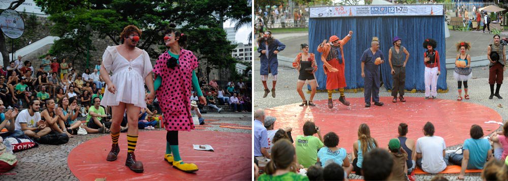 As ruas da capital fluminense viraram picadeiros a céu aberto nesta primeira semana de dezembro, com a 12ª edição do encontro internacional de palhaços Anjos do Picadeiro; um dos idealizadores da mostra João Artigos explica que a conjuntura política atual foi um dos motivos para que o encontro usasse as ruas como espaços de construção coletiva e artística