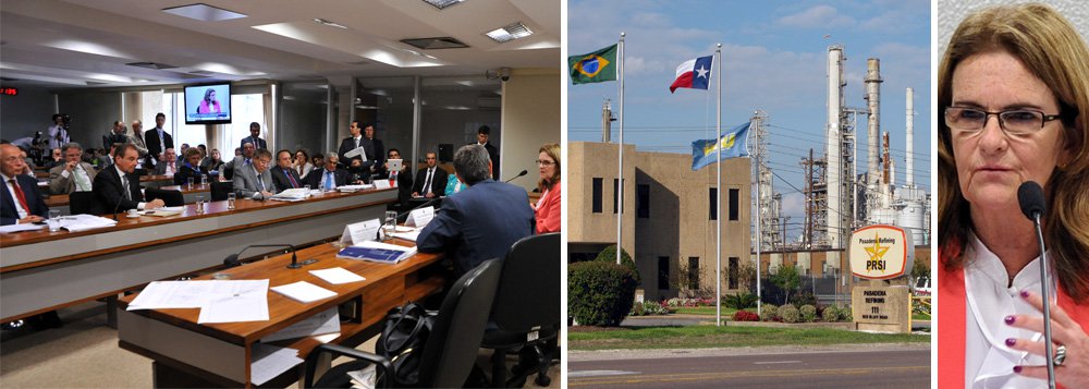 Em audiência de seis horas, presidente da Petrobras responde a todas as perguntas, apresenta novas informações e defende transparência na estatal em relação a compra da refinaria de Pasadena, em 2006, nos EUA; explicando as diferenças entre o mercado daquele período e o atual, Graça Foster sustentou que o negócio "foi bom mas se transformou em ruim"; ela disse que a empresa tem compradores, mas que a diretoria da estatal não quer vender o ativo até que todos os esclarecimentos tenham sido feitos; "Não concordo com o sr. quando fala em esquema Pasadena", devolveu ela a Agripino Maia (DEM); "Revelação sobre nosso ex-diretor cria muita tristeza entre nossos colegas", acentuou Graça, sobre Paulo Roberto Costa; papéis da Petrobras caíram 3,5% na Bolsa de Valores de São Paulo