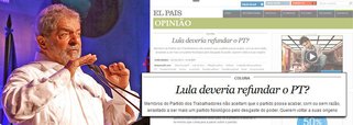 Jornal espanhol diz que, “criador do PT, Lula da Silva, que foi levado à presidência da República em 2003 pelo partido nascido do sindicalismo, e um dos políticos mais experientes deste país, foi o primeiro a detectar o terremoto que começava a pairar sobre o partido”; segundo a publicação, ele deveria seguir os passos de Felipe González na Espanha, com o então Partido Socialista Operário Espanhol (PSOE)