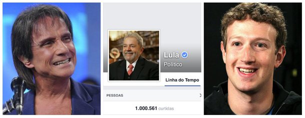O ex-presidente Lula atingiu o sonho de Roberto Carlos; conseguiu, neste domingo, ter 1 milhão de amigos no Facebook para bem mais forte poder cantar; feliz, ele agradeceu os internautas; "As mídias sociais têm mostrado a sua força na construção de uma comunicação coletiva, onde todos podem dar sua opinião e divulgar informações que consideram relevantes", disse ele
