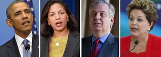 Representado pela conselheira de Segurança Nacional, Susan Rice, presidente norte-americano diz ao ministro das Relações Exteriores, Luiz Alberto Figueiredo Machado, que reconhece como "legítimas as questões" abordadas pelo Brasil em relação às denúncias de espionagem envolvendo autoridades e, mais recentemente, a Petrobras. No entanto, critica tratamento da mídia às atividades exercidas pelas agências norte-americanas