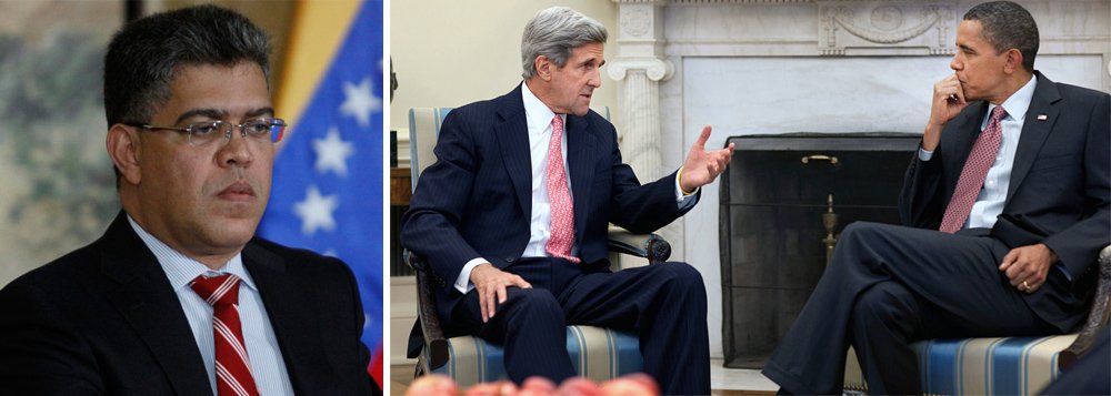 “Vou apresentar, em nome do presidente, Nicolas Maduro, a primeira denúncia formal com um registro de todas as declarações de ingerência de pessoas como o presidente Obama, o secretário [Kerry e outros porta-vozes nos assuntos internos da Venezuela”, disse o ministro dos Negócios Estrangeiros venezuelano, Elías Jaua