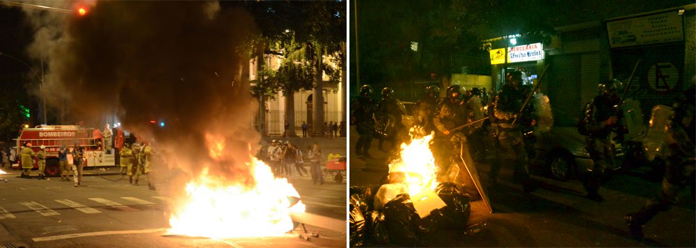 Grupo de Black Blocs tenta atacar sede do governo fluminense, mas é repelido por Polícia Militar; tentativa de reagrupamento dá pouco resultado; sem massa ao lado, movimento fica isolado