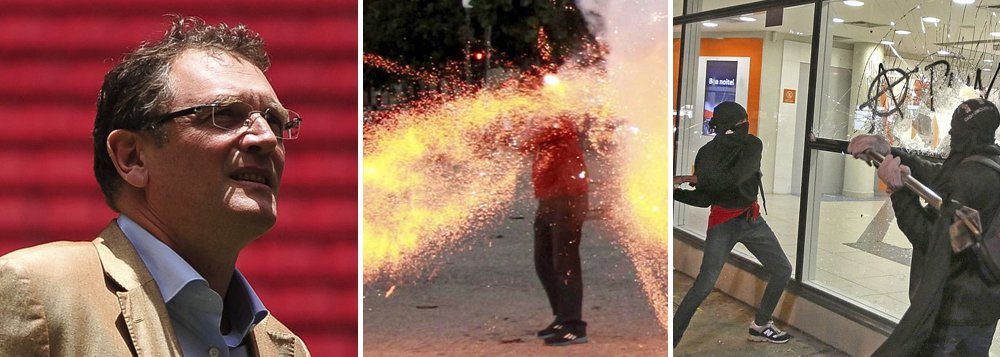 Em visita ao Estádio Nacional Mané Garrincha, em Brasília, secretário-geral da Fifa, Jérôme Valcke, disse esperar apoio do governo brasileiro para combater protestos violentos, como o que resultou na morte do cinegrafista Santiago Andrade, durante o Mundial, em junho; "Só há uma maneira de lutar contra isso, é usar a polícia para garantir que as pessoas estarão sobre controle", afirmou; dirigente disse que as manifestações pacíficas são legítimas, mas quando há violência, a polícia deve atuar; "O público tem o direito de ver os jogos"