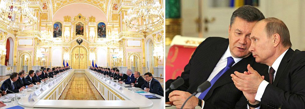 Governo russo reajustou o preço do gás que importa da Ucrânia e se comprometeu a comprar US$ 15 bilhões em títulos públicos ucranianos depois de uma reunião entre os presidentes Vladimir Putin e Viktor Yanukovich; com essa medida, assinada pelos líderes ontem (17), a Rússia manteve a Ucrânia sob sua esfera de poder