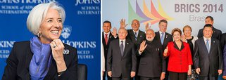Diante da demonstração e força e união dos países emergentes com a criação de um banco para financiar projetos de infraestrutura, diretora-gerente do FMI, Christine Lagarde, envia mensagem à presidente Dilma Rousseff afirmando interesse em colaborar com o projeto para “ajudar a preservar a estabilidade financeira internacional”; ela também cumprimentou Dilma por ter sediado o encontro: "Gostaria de parabenizá-la por organizar uma reunião bem-sucedida dos líderes dos Brics em Fortaleza, Brasil, e, especialmente, pela criação do fundo de reserva"