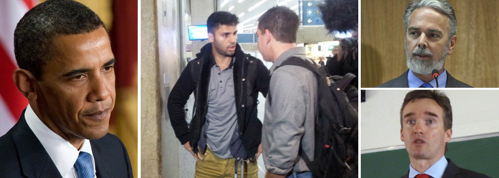 Governo do presidente Barack Obama informou, porém, que não pediu a detenção de David Miranda, companheiro do jornalista Glenn Greenwald, do jornal The Guardian, que denunciou a estratégia de ciberespionagem americana com base em documentos de Edward Snowden; David ficou nove horas no Aeroporto de Heathrow, em Londres, e disse ter sido interrogado por vários agentes diferentes; "Essa é uma decisão que eles tomaram por conta própria", disse porta-voz da Casa Branca; Itamaraty convocou hoje o embaixador britânico em Brasília, Alexander Ellis, para demonstrar a insatisfação do governo brasileiro sobre o caso