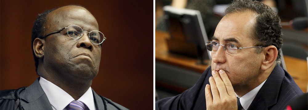 Um dia depois de reassumir a presidência do STF, Joaquim Barbosa assina mandado de prisão do deputado do PT, naquela que pode ser considerada a mais polêmica das prisões da Ação Penal 470; há cerca de um mês, ministro do Supremo expediu o mandado, mas saiu de férias sem assiná-lo, e ainda criticou os colegas que não deram andamento ao processo; documento foi encaminhado hoje à Polícia Federal, em Brasília; parlamentar cumprirá pena inicial de seis anos e quatro meses em regime semiaberto; enquanto isso, o delator do chamado 'mensalão', Roberto Jefferson, continua livre, leve e solto