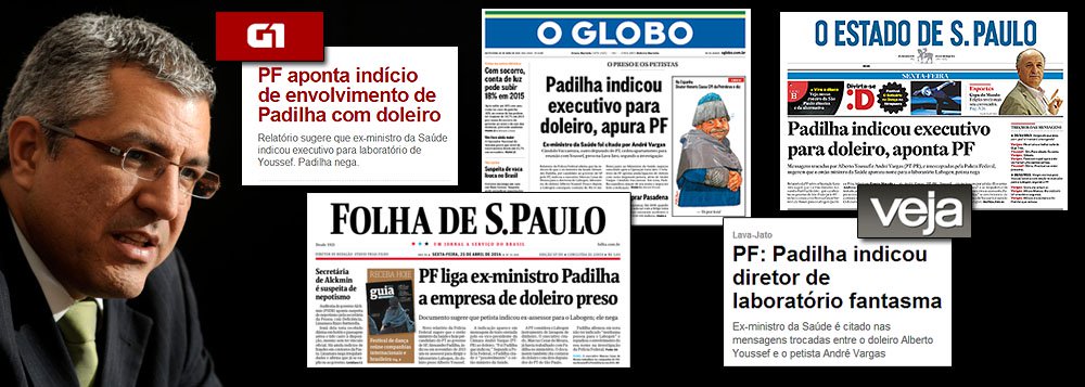 O vazamento seletivo de um trecho da Operação Lava Jato produziu os efeitos esperados; Alexandre Padilha, pré-candidato do PT ao governo de São Paulo, recebeu um disparo – talvez letal – que ecoou na Folha, do Globo, no Estado de S. Paulo e em vários portais; "Padilha indicou executivo para doleiro", diz uma manchete; "PF liga ex-ministro Padilha a empresa de doleiro preso", aponta outra; o candidato sobreviverá a este ataque?; foi fogo amigo ou inimigo?