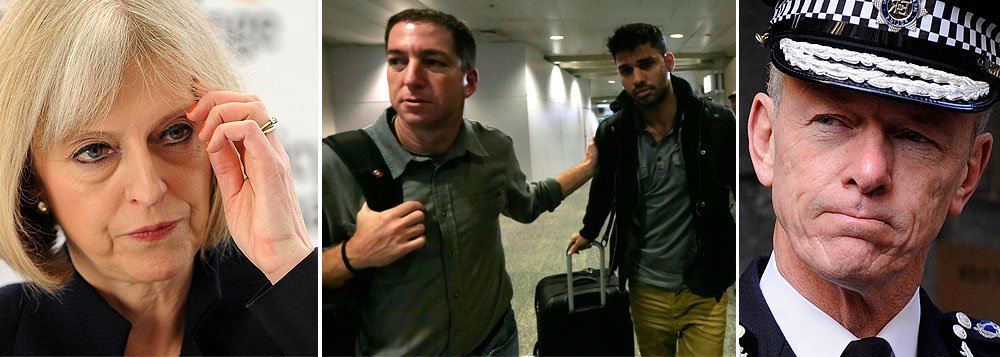 Advogados do jornalista Glenn Greenwald, do jornal The Guardian, escreveram para a secretária do Interior britânica, Theresa May, e para o chefe da Polícia Metropolitana de Londres, Sir Bernard Hogan-Howe, informando que estão prontos para entrar na Justiça contra a detenção do brasileiro David Miranda num aeroporto de Londres, a qual consideram "ilegal"; na carta, a defesa do companheiro de David também alerta que está tomando ações imediatas para recuperar, em até sete dias, os aparelhos eletrônicos que foram apreendidos; hoje, mais cedo, tanto o governo quanto a Polícia britânicos defenderam a detenção