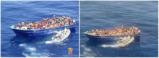 A Marinha italiana organizou o resgate de cerca de 4.400 imigrantes nas águas da costa da Líbia no sábado, motivada por pedidos de ajuda recebidos de quase duas dezenas de barcos, em uma das maiores operações multinacionais até agora