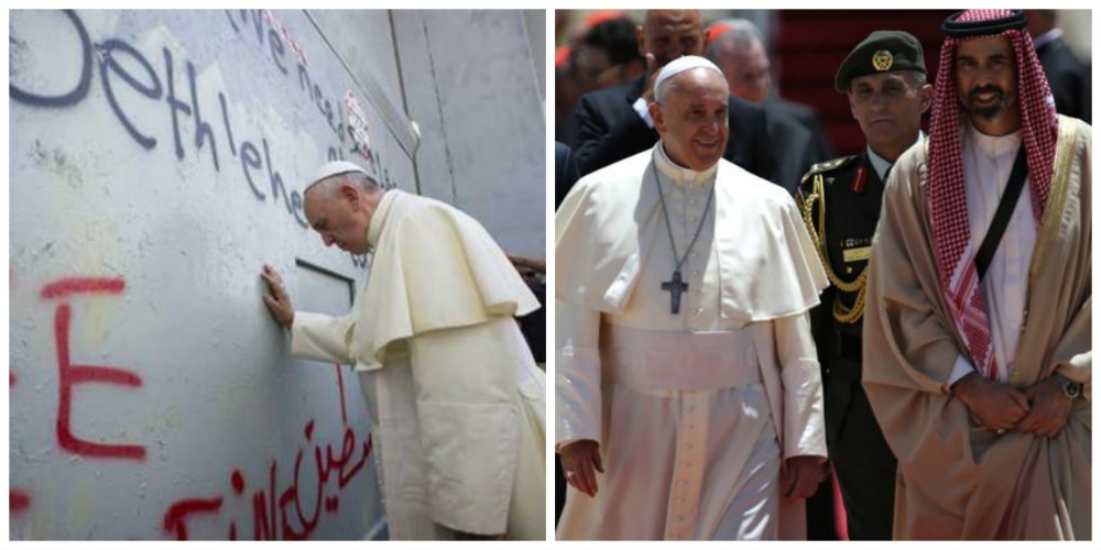 Papa Francisco fez uma parada surpresa no muro visto pelos palestinos como um símbolo da opressão israelense neste domingo; no segundo dia de uma viagem ao Oriente Médio, ele encantou seus anfitriões palestinos ao referir-se ao "Estado da Palestina", dando apoio ao total reconhecimento de sua soberania diante de negociações de paz paralisadas