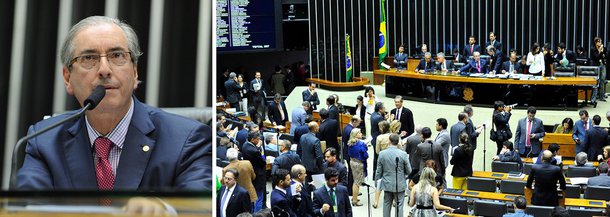 A Câmara reprovou nesta terça (26) o modelo "distritão", sistema defendido pelo presidente da Câmara, Eduardo Cunha (PMDB); foram 267 votos contra o projeto e 210 votos favoráveis; o modelo tornaria as eleições para deputados e vereadores majoritárias; para tentar viabilizar a aprovação do distritão, Cunha chegou a anular a votação da comissão especial que discutiu a reforma política; mesmo assim nao foi suficiente; a tendência é manter as eleições dos parlamentos como já acontece atualmente, pelo modelo proporcional