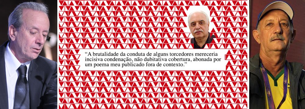 Jornalista Vera Guimarães Martins reconhece que jornal tropeçou duas vezes esta semana: ao ser contestado pelo poeta Augusto de Campos, que denunciou uso de seu poema Viva Vaia sem autorização; e com “monumental barriga” de seu colunista Mario Sergio Conti, que publicou entrevista “exclusiva” de sósia como se fosse do técnico Luiz Felipe Scolari; “Fim do jogo (e da semana): Arrogância, 2 x Autocrítica, 0”, diz; edições já impressas da Folha tiveram de ser recolhidas