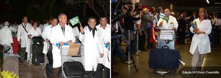 A segunda leva dos 250 médicos cubanos que atuarão pelo programa Mais Médicos, do Governo Federal, chegou em Brasília por volta das 00h15 desta quarta-feira (2), no Aeroporto Internacional da Capital Federal; até o próximo fim de semana, dois mil médicos cubanos deverão chegar ao Brasil nesta segunda etapa do programa