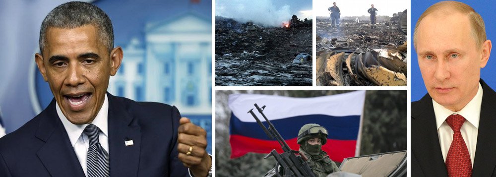 Presidente dos EUA atribui responsabilidade à Rússia pela queda do Boeing da Malaysia Airlines; "evidências" indicam que míssil disparado por separatistas da Ucrânia destruiu em voo avião com 298 passageiros; "sabemos que eles são pesadamente armados e treinados pelo apoio russo", disse Barack Obama em pronunciamento na Casa Branca; "Putin tem de tomar uma decisão estratégica: continuar apoiando os separatistas ou trabalhar com o governo da Ucrânia", intimou na direção do presidente da Rússia; líder americano lembrou que entre os passageiros estavam cem cientistas que participariam de um congresso sobre Aids