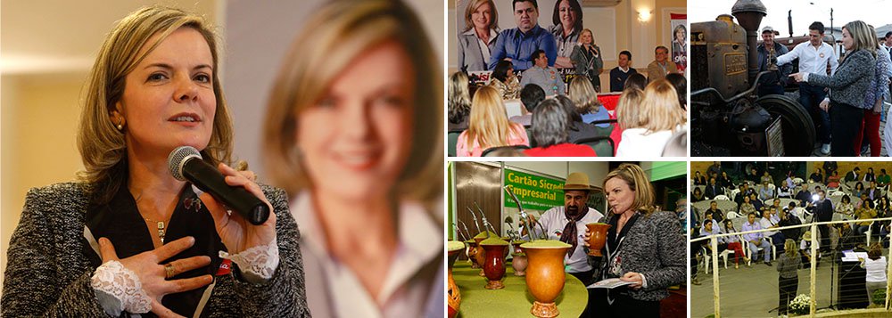 Acompanhada do candidato a vice, Haroldo Ferreira, Gleisi Hoffmann (PT) participou de um encontro com mais de 300 apoiadores da coligação Paraná Olhando Pra Frente e também da abertura da 39ª edição da Exposição-Feira Agropecuária e Industrial de Guarapuava (Expogua); “O Paraná terá um governo proativo, elaborando projetos e buscando investimentos para melhorar a vida da população, seja no governo federal, com organizações financeiras ou em parcerias com a iniciativa privada”