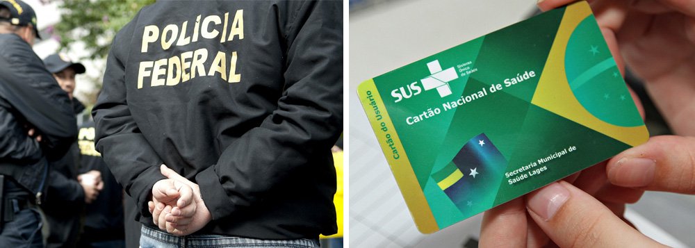 A Polícia Federal (PF) cumpriu mandados de prisão e de busca e apreensão contra um grupo acusado de fraudar o Sistema Único de Saúde (SUS) no município de São Gonçalo, no Grande Rio; segundo a PF, três clínicas privadas conveniadas ao SUS são acusadas de falsificar comprovantes de atendimento pelo sistema público de saúde em procedimentos de baixa complexidade; acredita-se que o grupo tenha lesado o SUS em R$ 7,5 milhões
