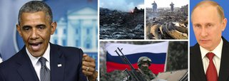 Presidente dos EUA atribui responsabilidade à Rússia pela queda do Boeing da Malaysia Airlines; "evidências" indicam que míssil disparado por separatistas da Ucrânia destruiu em voo avião com 298 passageiros; "sabemos que eles são pesadamente armados e treinados pelo apoio russo", disse Barack Obama em pronunciamento na Casa Branca; "Putin tem de tomar uma decisão estratégica: continuar apoiando os separatistas ou trabalhar com o governo da Ucrânia", intimou na direção do presidente da Rússia; líder americano lembrou que entre os passageiros estavam cem cientistas que participariam de um congresso sobre Aids