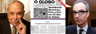 Em 1962, o jornal que hoje condena a elevação do salário mínimo, já era contra o décimo terceiro-salário; viés contrário à distribuição de renda vem de longe e os irmãos Marinho, que têm um império de mídia sem paralelo no mundo, já possuem patrimônio de US$ 23,6 bilhões; antes, era Roberto Marinho quem dava a linha editorial do jornal; hoje, é João Roberto Marinho; aos dois, aplica-se a máxima: tal pai, tal filho
