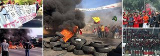 São Paulo teve cinco manifestações simultâneas contra a Copa ao longo da manhã; Marginais Pinheiros e Tietê, Radial Leste e rodovia Anhanguera foram bloqueadas, além da Radial Leste, na frente do Itaquerão, estádio do jogo de abertura do Mundial; Polícia Militar contou cerca de 2 mil pessoas, média de 400 participantes por ato; mote é "Copa sem povo: tô na rua de novo"; cerca de 50 cidades, entre as quais sete sedes do Mundial, têm atos marcados ainda nesta quinta; eles prometem mais manifestações em uma semana, dia 22; de grupelhos ou de massa?