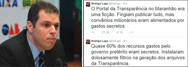 Secretário estadual de Transparência e Controle, Rodrigo Lago diz que o portal não apresenta corretamente as informações extraídas do sistema financeiro estadual; "Quase 60% dos recursos gastos pelo governo anterior eram secretos. Instalaram dolosamente filtros na geração dos arquivos da transparência. Muito dinheiro do maranhense foi transferido para entidades privadas, inclusive durante as eleições, mas não foram informados", denunciou; se confirmada a fraude, a ex-governadora poderá ser condenada por Improbidade Administrativa e ter os todos direitos políticos cassados, enquadrada na LRF