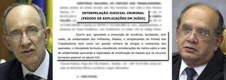 Presidente do Partido dos Trabalhadores, Rui Falcão cumpre a promessa e interpela o ministro Gilmar Mendes, que acusou militantes e simpatizantes do PT de terem cometido o crime de lavagem de dinheiro, ao doar recursos para José Genoino e Delúbio Soares; "percebe-se que o interpelado extrapolou os limites da razoabilidade, tentando transformar a corrente de solidariedade em crime de lavagem de dinheiro", diz Falcão; ele afirma ainda que "há real possibilidade de se aferir a prática de crime de calúnia, difamação ou ambos, dependendo do que declarar o interpelado"; leia a íntegra do documento
