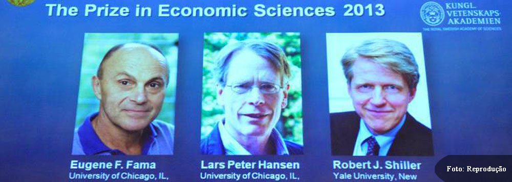 Real Academia Sueca de Ciências concedeu o prêmio de 8 milhões de coroas (1,25 milhão de dólares) a Eugene Fama, Lars Peter Hansen e Robert Shiller, pela análise empírica sobre os preços de ativos