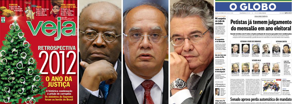 No artigo "Histerismo com causa", o jornalista Hélio Doyle avalia como a agenda política dos meios de comunicação influenciou – e ainda influencia – o comportamento do STF. "Para os que manipulam a opinião pública e querem forçar a decisão que lhes interessa, é tudo muito simples: cinco ministros estão certos e são herois, cinco estão errados e são cúmplices da corrupção. Passam a ideia de que o acolhimento dos embargos é um novo julgamento, é a pizza, a desmoralização do Supremo", diz ele. Doyle explica ainda como três ministros da corte, Joaquim Barbosa, Gilmar Mendes e Marco Aurélio Mello, contribuíram para esse jogo na última sessão