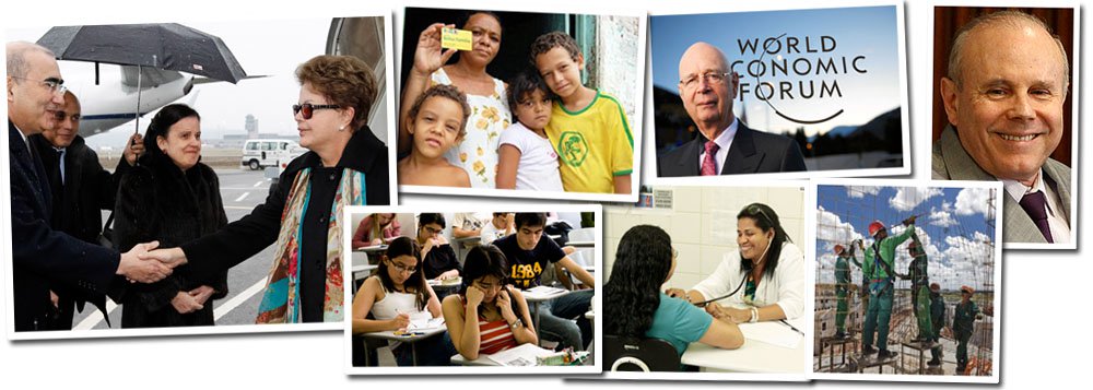 Presidente Dilma Rousseff precisa passar confiança a investidores em seus compromissos macroeconômicos, o que não será fácil, mas tem resultados espetaculares a apresentar em cima do tema principal do encontro dos ricos: como combater a desigualdade social; elite política e econômica está "ansiosa" para ouvir as políticas de inclusão praticadas pelo governo, disse o fundador e presidente do Fórum Econômico Mundial, Klaus Schwab; ministro Guido Mantega adianta que metas ao gosto do grande capitalismo global estão sendo alcançadas; "Não estamos em crise de meia idade", reagiu ele