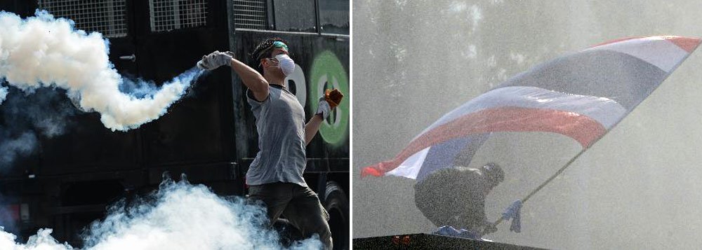 Estima-se que 100 mil pessoas tenham participado de manifestações nesta manhã em Bangcoc, apesar de a primeira-ministra, Yingluck Shinawatra, ter anunciado a dissolução do parlamento e a convocação de novas eleições em uma tentativa de controlar a insatisfação popular no país