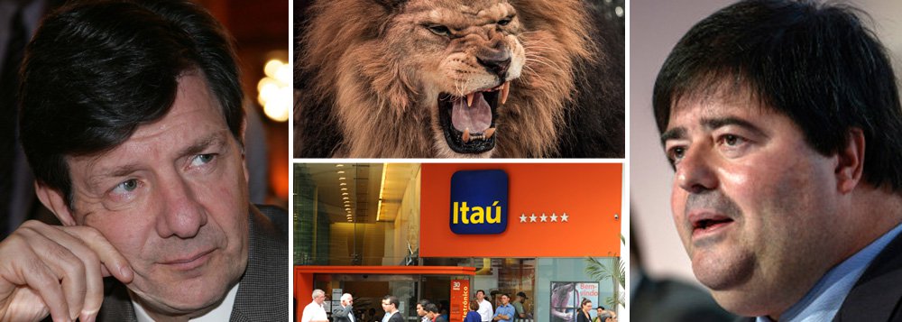 Operação que juntou as casas bancárias das famílias Setúbal e Moreira Salles, em 2008, deixou rastro para cobranças da Receita Federal; órgão avalia que não foram recolhidos R$ 11,8 bilhões em Imposto de Renda e R$ 6,8 bilhões em Contribuição Social sobre o Lucro Líquido; com juros e multas, conta chega a R$ 18,7 bi; Itaú Unibanco, intimado oficialmente na quinta-feira 30 a pagar o que deve, expediu nota ao mercado nesta segunda-feira 3 para dizer que não deve nada; falta só convencer o Leão; enquanto isso não acontece, Roberto Setúbal e Pedro Moreira Salles têm de operar sob o barulho do rugido; dá dó deles?