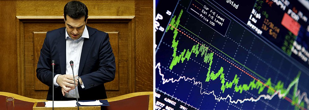 Os índices se afastaram das máximas da sessão após o primeiro-ministro da Grécia, Aleixs Tsipras, reiterar seu pedido para que a população grega rejeite o resgate internacional no referendo do domingo; no Brasil, Petrobras cai forte e Ibovespa vira para queda
