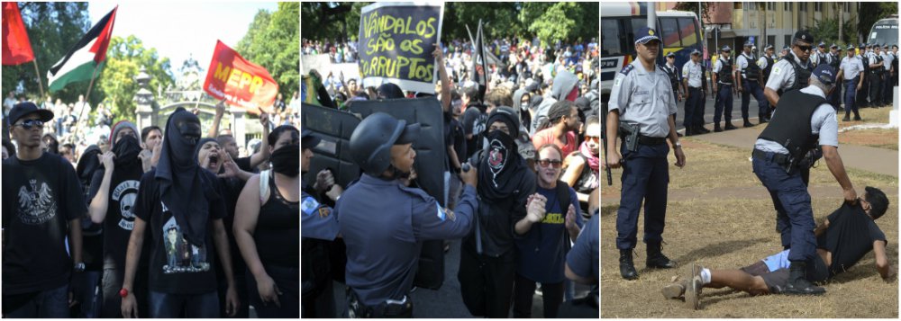 Detenções na capital fluminense durante o feriado de 7 de setembro foram motivadas por crimes de lesão corporal, desacato, resistência e posse de material de explosivo, entre outros, de acordo com a Secretaria de Segurança; uma pessoa foi presa por porte de arma; com os detidos, foram encontrados estilingue, spray de gás lacrimogêneo, pedras, canivete, bolas de gude, bombas artesanais e toucas; pela manhã, o desfile cívico foi invadido