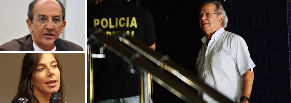 Dois deputados de oposição,  Arnaldo Jordy (PPS) e Mara Gabrilli (PSDB), da Comissão de Direitos Humanos da Câmara, que visitaram a cela do ex-ministro José Dirceu na Papuda nesta terça (29), enxergaram "regalias" no local; segundo eles, cela é maior, tem chuveiro quente, TV e microondas; mas os demais deputados que também fizeram a visita não viram nada de anormal; Jean Wyllys (PSOL) e Luiza Erundina (PSB) disseram que outras celas têm TV de plasma, microondas e fogareiro; "A cela dele tem até infiltrações", disse Erundina; visita atendeu pedido de filhos de Dirceu