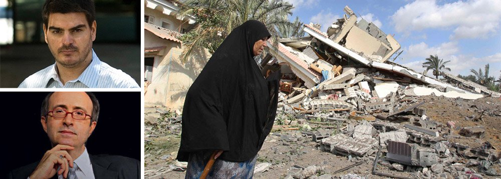 Para o Menino Maluquinho de Veja, Rodrigo Constantino, "o Itamaraty virou um braço ideológico" do PT, "sempre do lado errado nas disputas internacionais"; Reinaldo Azevedo, que também defende a tese do governo israelense de que o Brasil é um "anão diplomático", afirma que nota emitida ontem pelo governo brasileiro, que declarou "inaceitável" a escalada de violência entre Israel e Palestina, foi uma afronta ao governo israelense