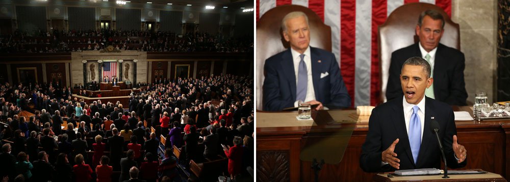 Presidente americano advertiu, em seu quinto discurso anual sobre o Estado da União, que tomará decisões por decreto, se republicanos se negarem a agir para melhorar as condições da classe média do país. "Os Estados Unidos não ficam parados, e eu tampouco. Assim, não importa onde e quando, poderei dar passos sem legislação para expandir as oportunidades para mais famílias americanas, e é o que eu vou fazer", disse Obama; a primeira ordem executiva anunciada foi a exigência de um salário mínimo para todos os que trabalham subcontratados pelo governo federal