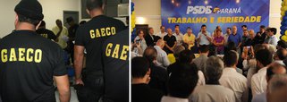 Agentes do Gaeco, braço policial do MP-PR , deverão acompanhar a convenção estadual do PSDB do Paraná, neste domingo, dia 14 de junho, em Curitiba, quando a legenda formalizará troca de comando; o encontro será realizado sob o signo da apreensão por causa da prisão de chefes de fiscalização da Receita Estadual, indicados pelo governador Beto Richa, acusados de corrupção e cobrança de propina que teriam beneficiado a campanha do tucano; suspeito de corrupção, o empresário Luiz Abi Antoun, primo do gestor e filiado ao partido, se entregou na sede do Gaeco 