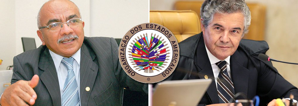 "É chegado o momento dos injustiçados da Ação penal 470 se dirigirem às cortes internacionais a fim de reivindicarem seus direitos e desvendar ao mundo a farsa deste julgamento. O que está em jogo neste momento não é apenas a defesa de membros do PT, mas a garantia da democracia e do cumprimento da Constituição brasileira", diz o deputado Chico Vigilante; ele contesta o fato de o mesmo STF que negou recursos a réus ligados ao PT ter desmembrado o processo do cartel dos trens em São Paulo, em decisão do ministro Marco Aurélio Mello; dois pesos e duas medidas