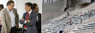 Obras do estádio de Curitiba foram duramente criticadas pelo secretário-geral da Fifa, Jérôme Valcke, que classificou a situação do estádio como fora de "qualquer cronograma de entrega da Fifa para o uso"; dia 18 de fevereiro foi a data determinada por ele não para ver o estádio pronto, mas para se ter "progressos"