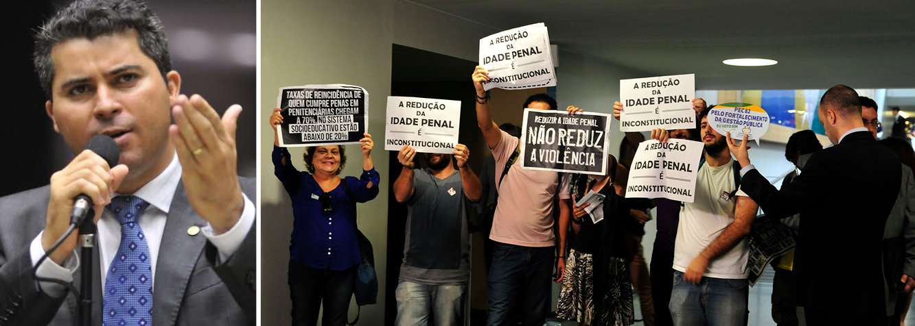 Comissão de Constituição, Justiça e Cidadania (CCJ) aprovou nesta terça-feira 31 o voto em separado do deputado Marcos Rogério (PDT-RO), favorável à admissibilidade da PEC 171/93, que reduz a maioridade penal de 18 para 16 anos; foram 42 votos a favor e 17 contra - resultado que gerou protesto de manifestantes presentes na reunião