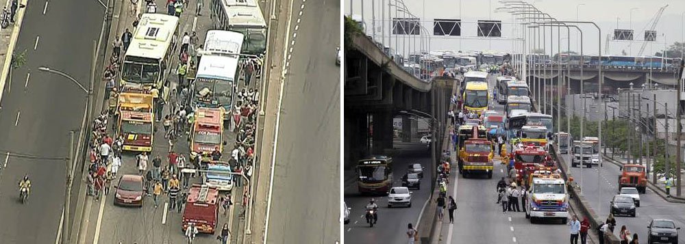 De acordo com a concessionária, os três ônibus e os dois carros envolvidos no incidente já foram retirados da via, porém uma pista continua interditada para limpeza; as vítimas foram encaminhadas para o Hospital Municipal Souza Aguiar, no centro do Rio