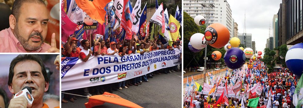 Cerca de duas mil pessoas, segundo a Polícia Militar, protestaram em São Paulo em defesa da revogação das medidas anunciadas no fim de 2014 que mudam as regras para benefícios previdenciários; segundo as seis centrais sindicais, que organizaram o protesto, as MPs "retiram direitos dos trabalhadores"; "Nós não concordamos e achamos que isso é muito prejudicial ao trabalhador", disse o presidente da CUT, Vagner Freitas; deputado Paulinho da Força apelou: "ou [a presidente Dilma] está doida ou acha que só tem idiota do lado de cá" e chamou as medidas de "maldito pacote de maldades"