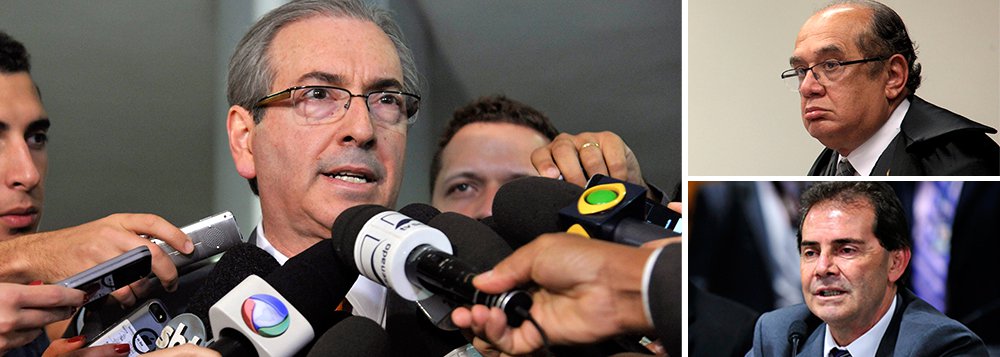 Em encontro na residência oficial da Presidência da Câmara, Eduardo Cunha (PMDB-RJ) abordou com o ministro do STF Gilmar Mendes e com o deputado Paulinho da Força (SD-SP) cenários da atual crise política, incluindo um processo de impeachment da presidente Dilma Rousseff; eles teriam avaliado que um pedido de cassação dificilmente será aprovado no TSE (Tribunal Superior Eleitoral); "O que tenho dito é que é preciso ter provas quanto ao abuso de poder econômico e político. Havendo provas, muito provavelmente se chega a uma votação de expressão", disse Gilmar